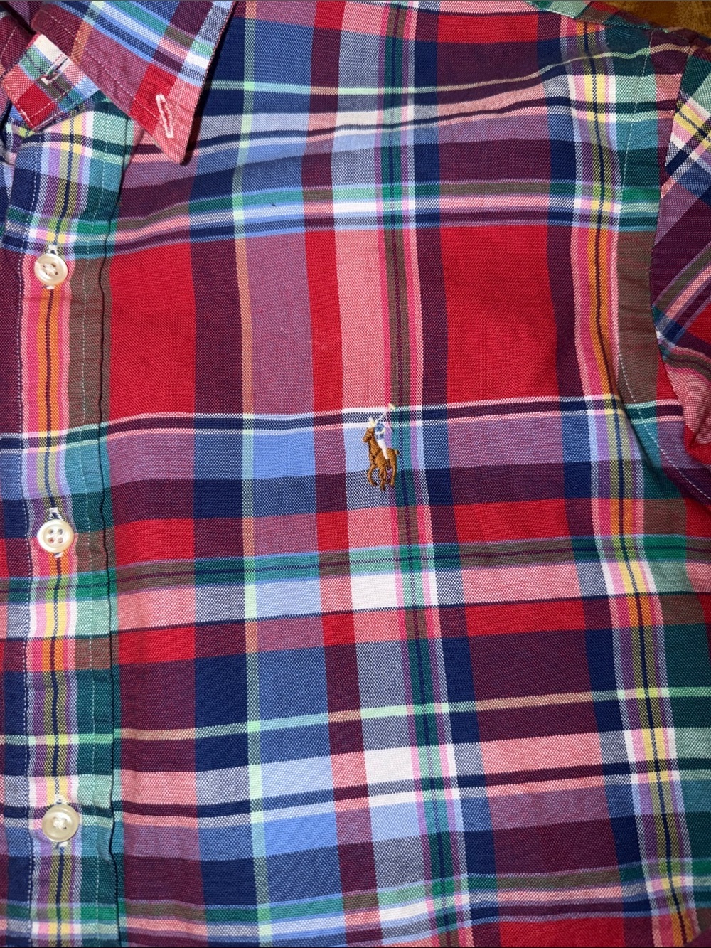 Ralph Lauren Red Multicolor Plaid Button-Down Shirt - Men's - Picture 2 of 5